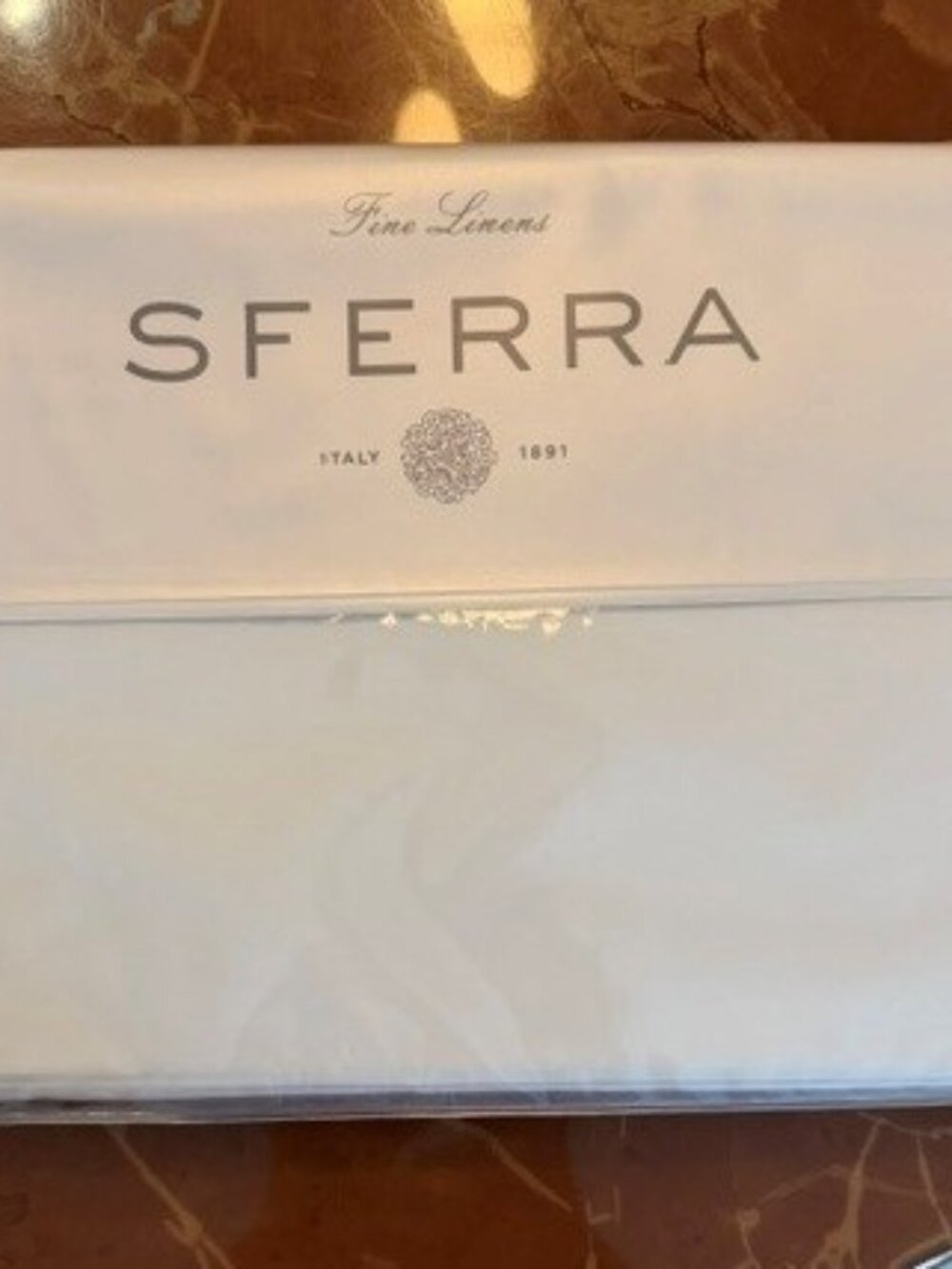 SFERRA Celeste Cal King Fitted White Sheet NEW